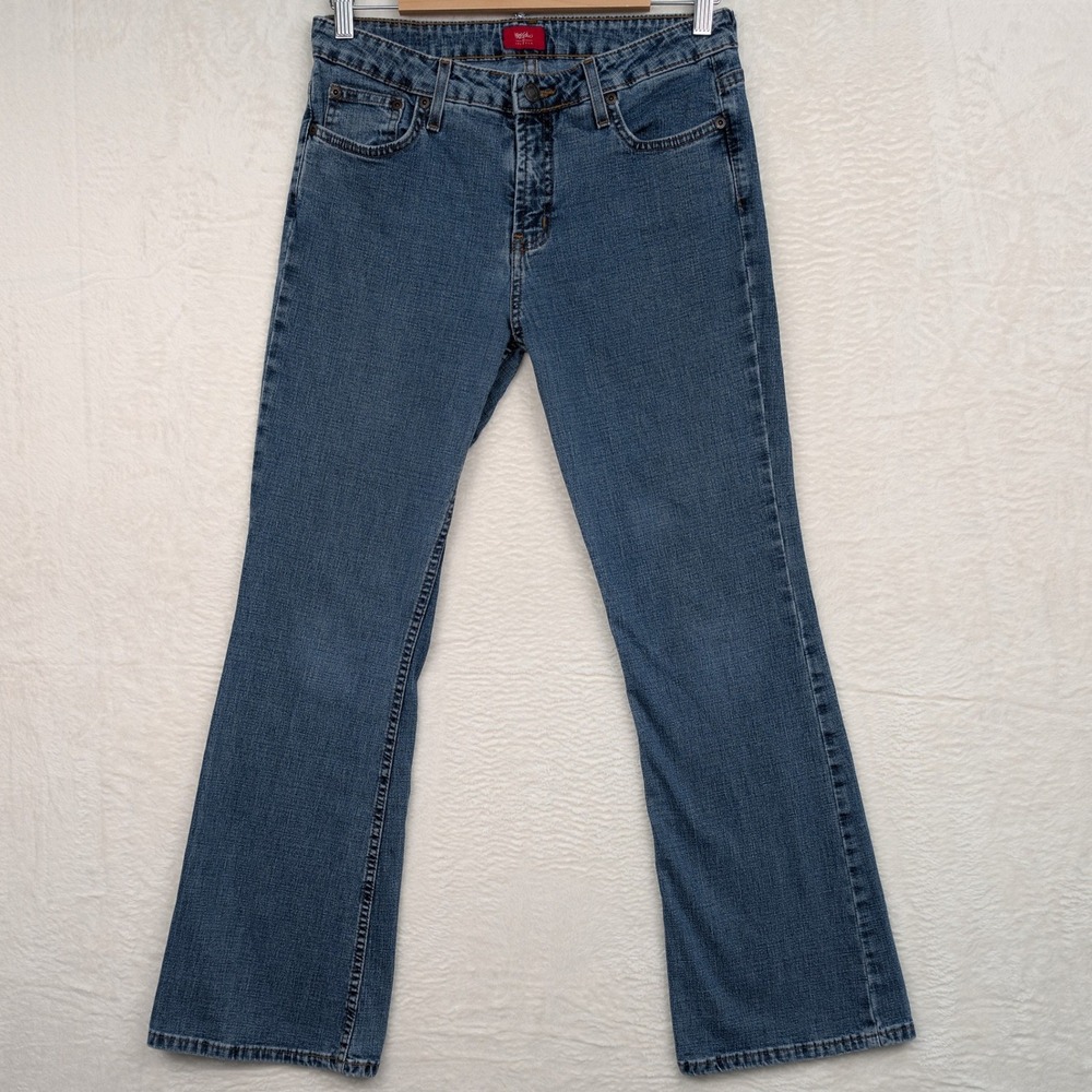 VTG Mossimo Jeans Women's 28x30 Blue Slim Bootcut Flare Stretch Streetwear Y2K